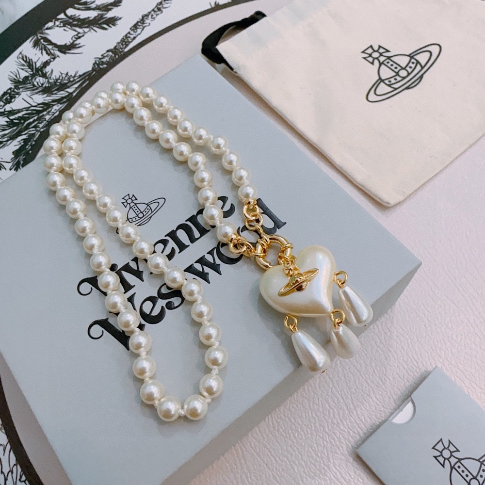 Vivienne Westwood Pearl Heart Pendant Necklace